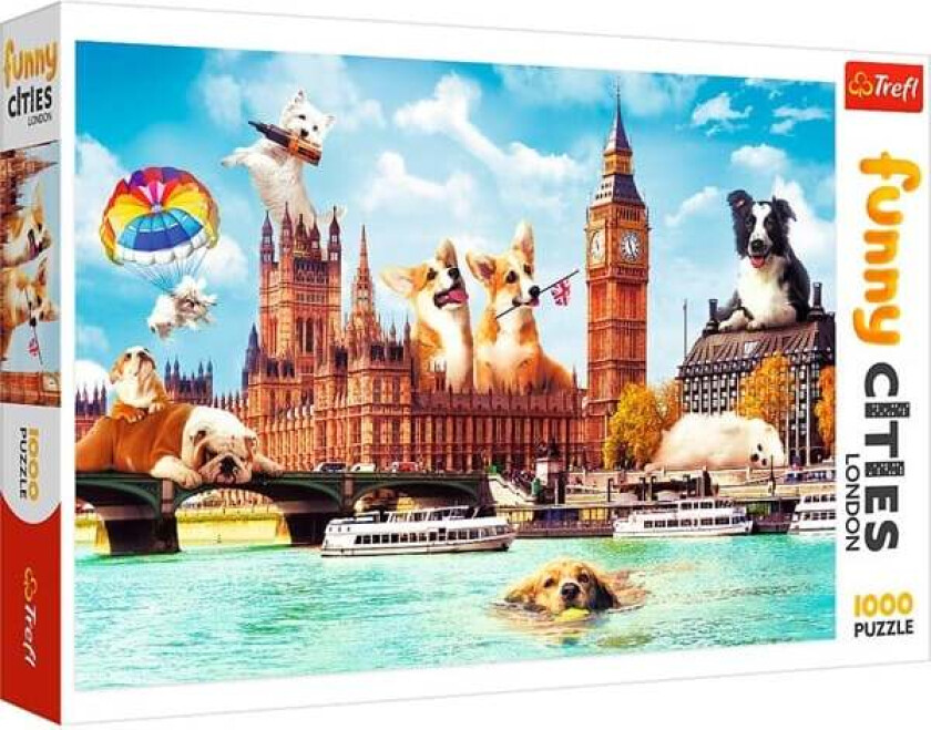 Puzzle - Funny Cities - Dogs in London (1000 pieces) Gulv