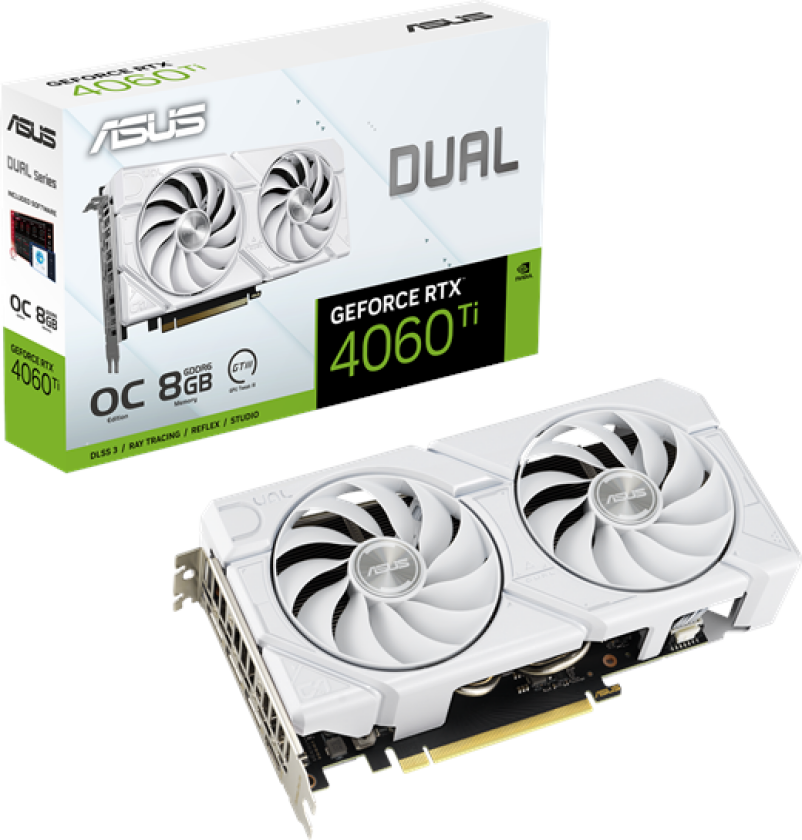 GeForce RTX 4060 Ti DUAL EVO White OC - 8GB GDDR6 RAM - Grafikkort