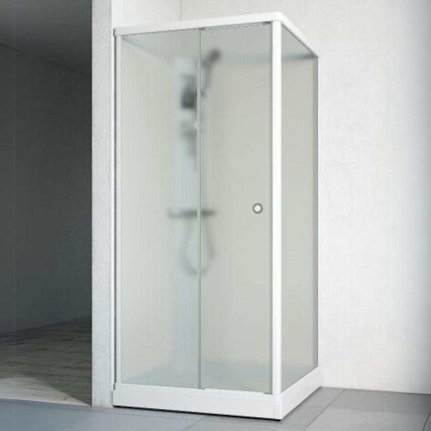 Flow Front Dusjkabinett Standard Ice Hvit / 91x91cm Glass