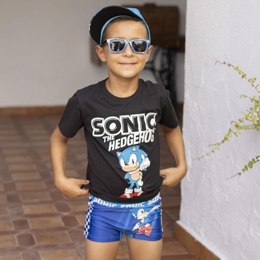 Badeshorts for Gutter Sonic Mørkeblå - 8 År