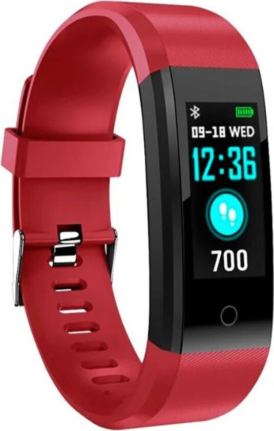 Vital Fit Fitness Tracker m. Søvnsporing og Skritteller - IP67 - Rød