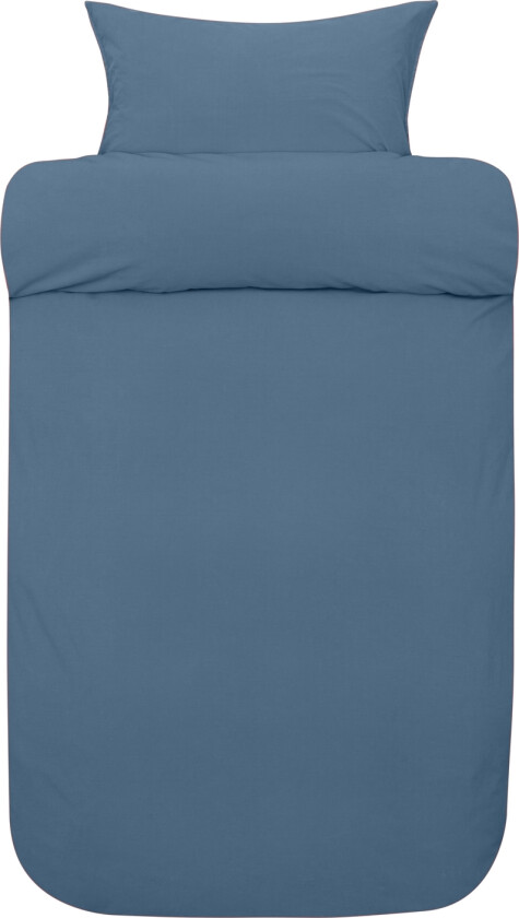 Blått sengetøy 140x200 cm - Frøya himmelblått sengesett - 100% steinvasket økologisk bomull - Høie sengetøy