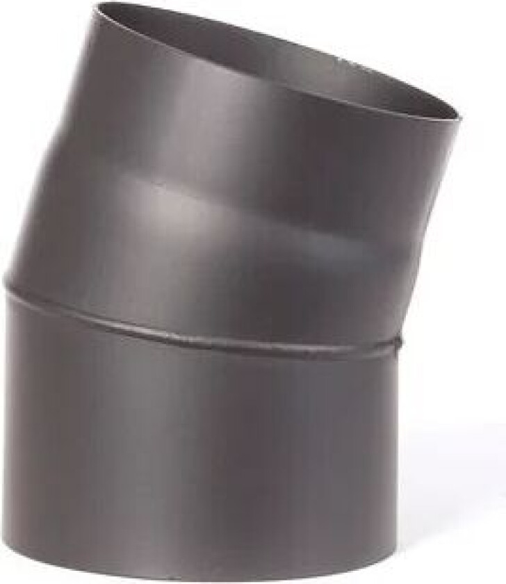 Røkrør Kne Ø150x15° Kort Sort 2,0mm