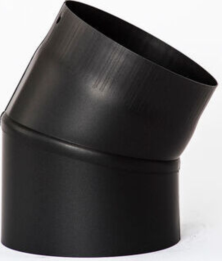 Røkrør Kne Ø125x30° Kort Sort 1,2mm