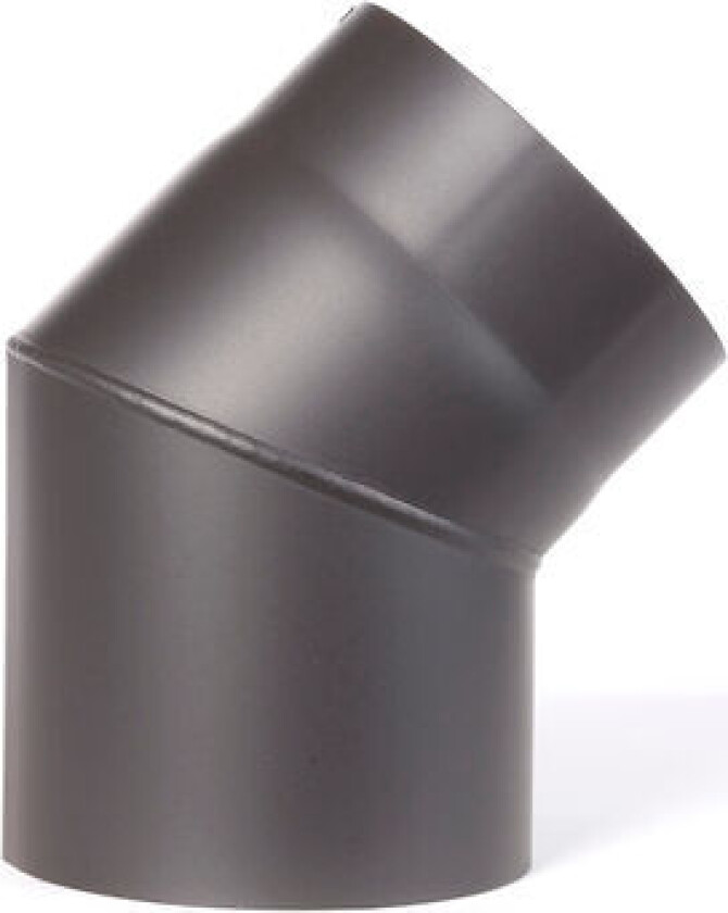 Røkrør Kne Ø150x45° Kort Sort 2,0mm
