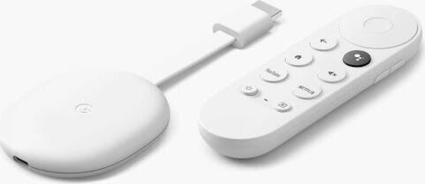 Chromecast (4K) med TV - Multimediaspiller Hvit