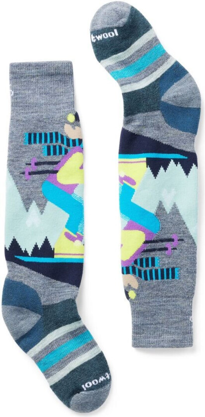 K Wintersport Full Cushion Mountain Moose Pattern Otc Socks Pewter Blue L