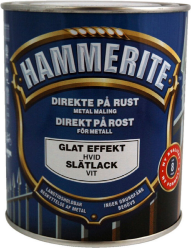 Metallmaling Glatt Hvit 750ml