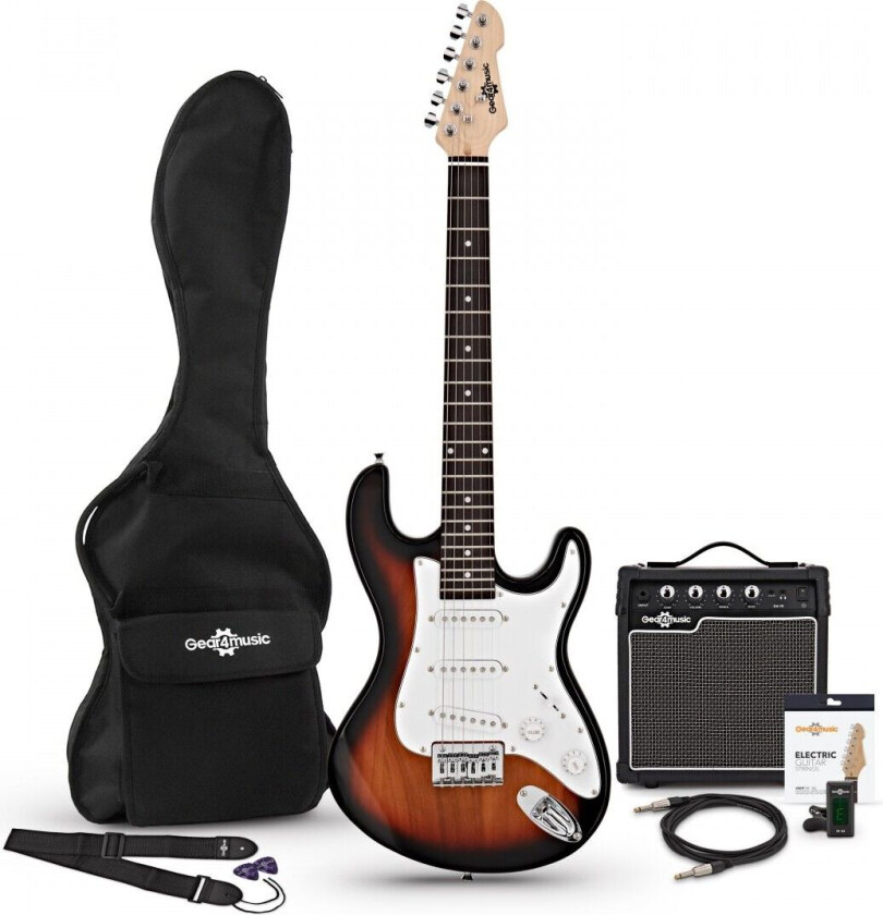 Gear4Music 3/4 LA Elektrisk Gitar + Forsterkerpakke Sunburst