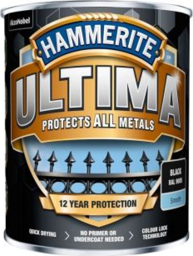 Ultima Metalmaling - Sort - Ral 9005 - 750 Ml.