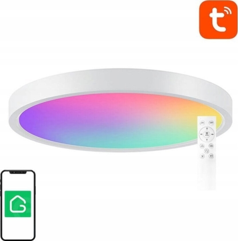 Taklampe Smart Taklampe 30Cm Wifi/Bluetooth 16M Rgbcw Lb12 1920Lm Tuya + Fjernkontroll