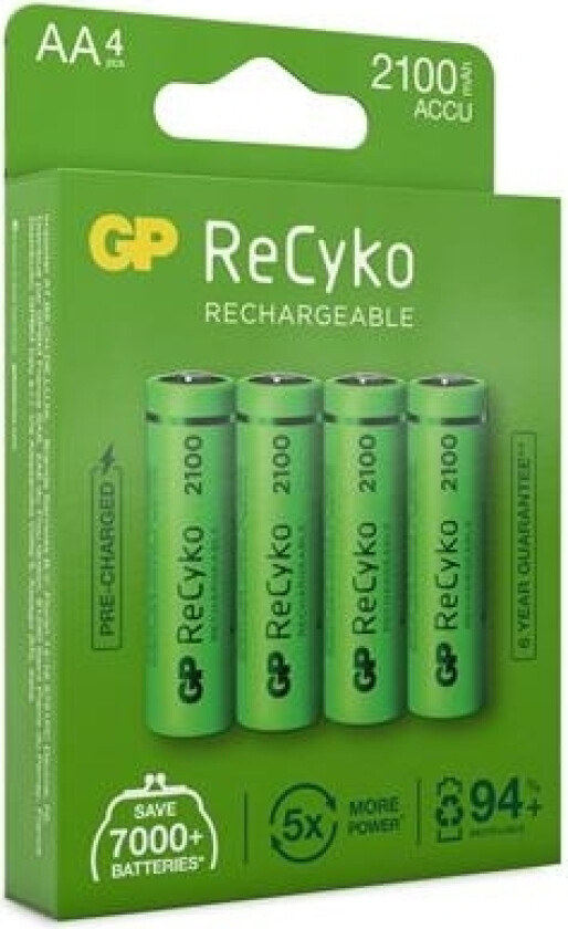 Recyko Aa-Batterier 1,2V 2100Mah 4Stk
