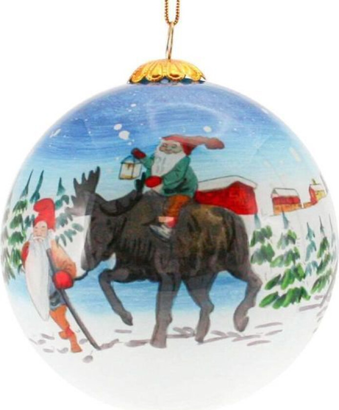 Julekule, Håndmalt Nisse Og Elg