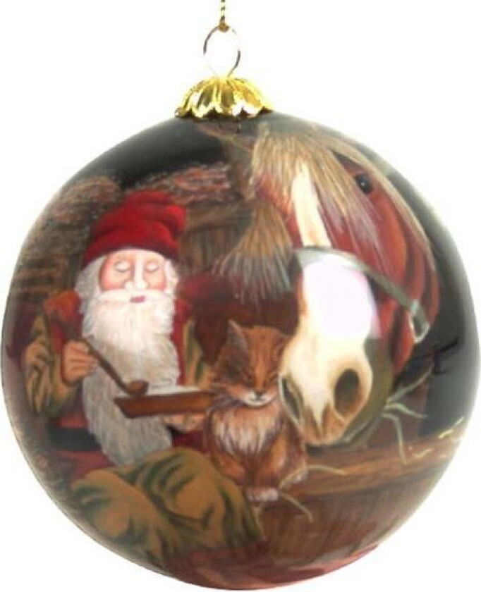 Julekule, Håndmalt Nisse På Låven