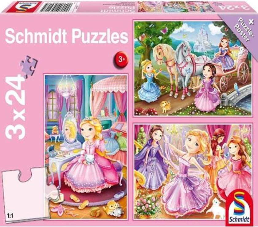 Puzzle - Fairytale Princesses (3x24 pieces) Gulv