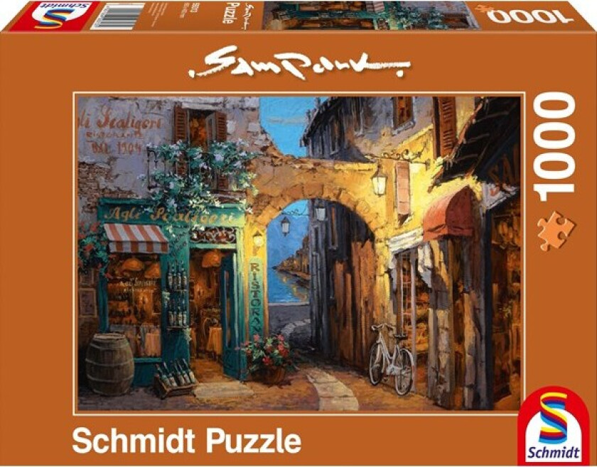 Puzzle - Sam Park: Alley at Lake Como (1000 pieces) Gulv