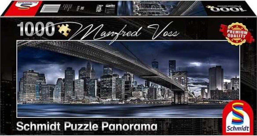 Puzzle - Manfred Voss - Panorama: New York - Dark Night (1000 pieces) Gulv
