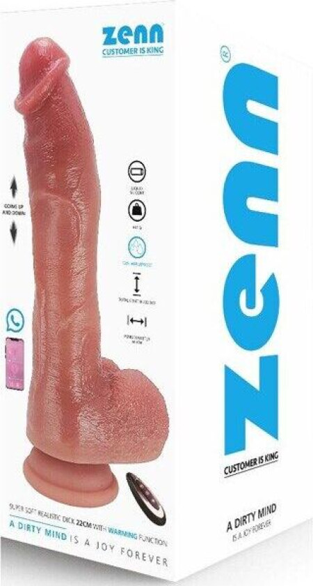 Realistic Dildo Thrusting/Warming Function 22 cm Vibrerende dildoer