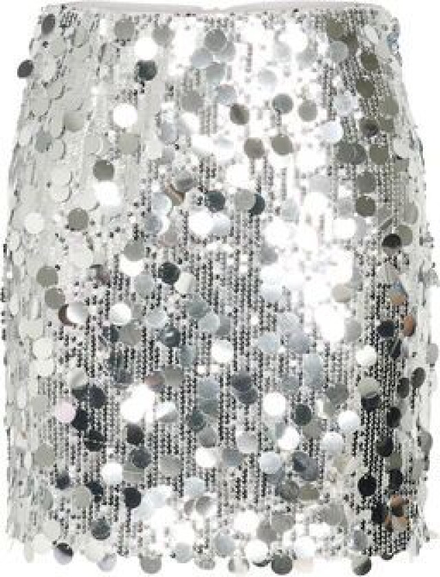 Glittagz Mini Skirt - Silver Sequins S