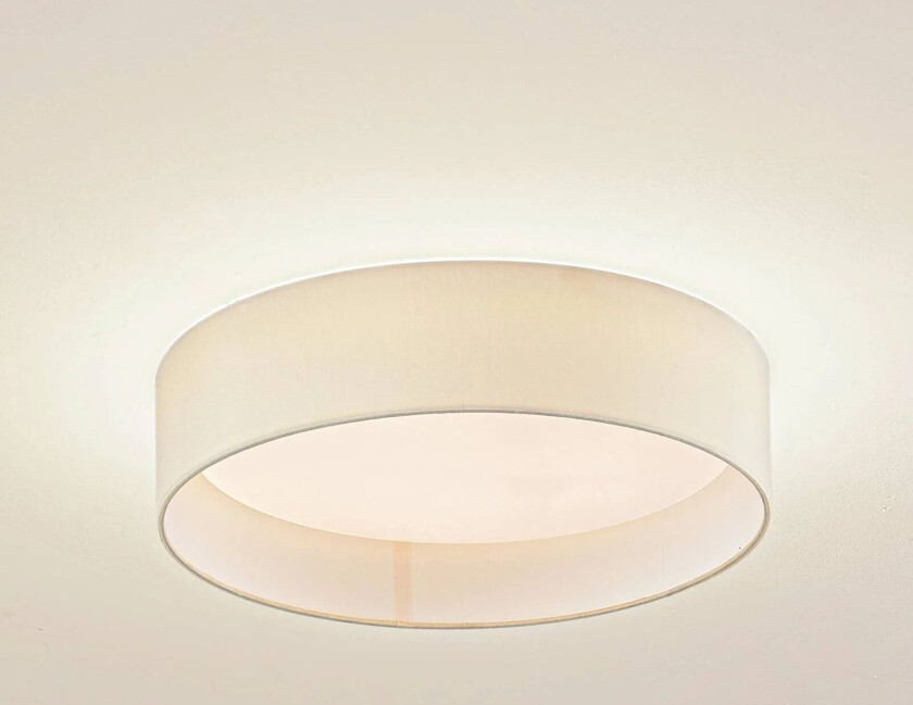 taklampe Eilif, stoff, hvit, Ø 40 cm