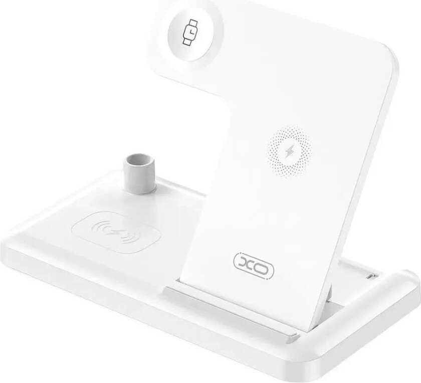 WX033 4-in-1 Sammenleggbar Trådløs Lader 15W - Hvit