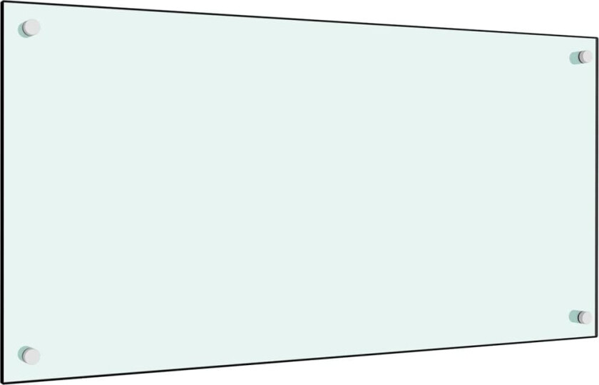 Kjøkkenplate hvit 80x40 cm herdet glass