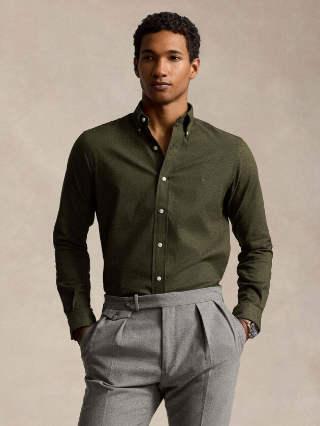 CUSTOM FIT PERFORMANCE TWILL SHIRT Grønn, S