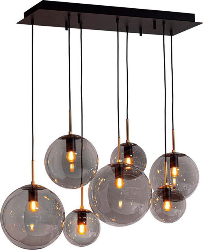 - Laura 7 Pendel H153 Svart/Røyk Grå