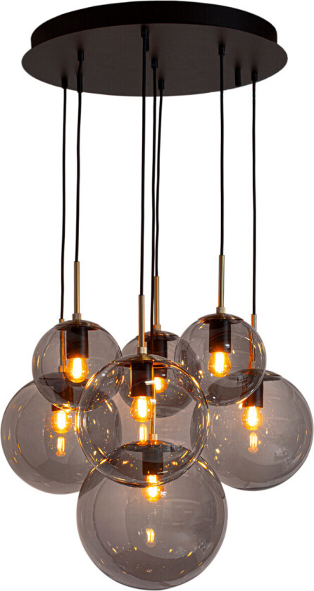 - Laura 7 Pendel Ø53 Sort/Røyk Grå