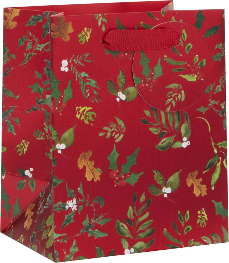 Gavepose Mini Merry Christmas Foliage Rød