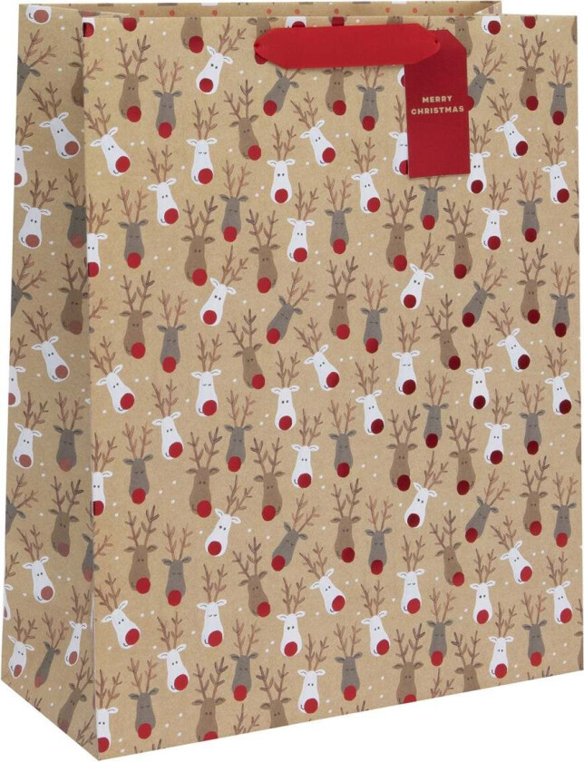 Gavepose Shopper Kraft Reindeer Selfie