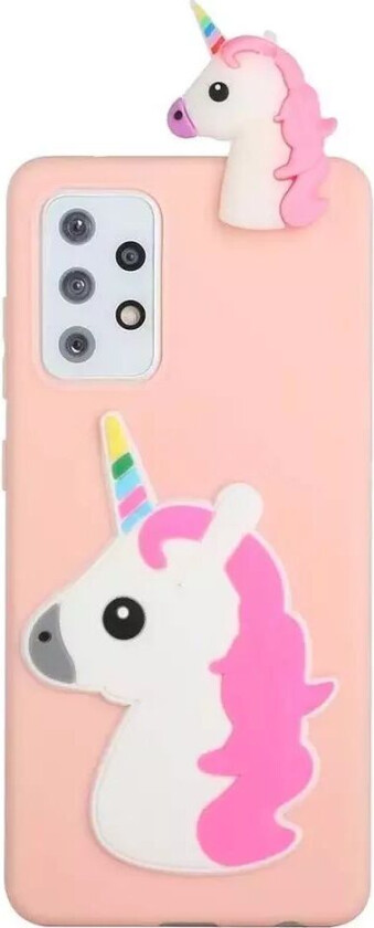 Samsung Galaxy A73 (5G) Fleksibelt Deksel med Enhjørning Figur - Rosa
