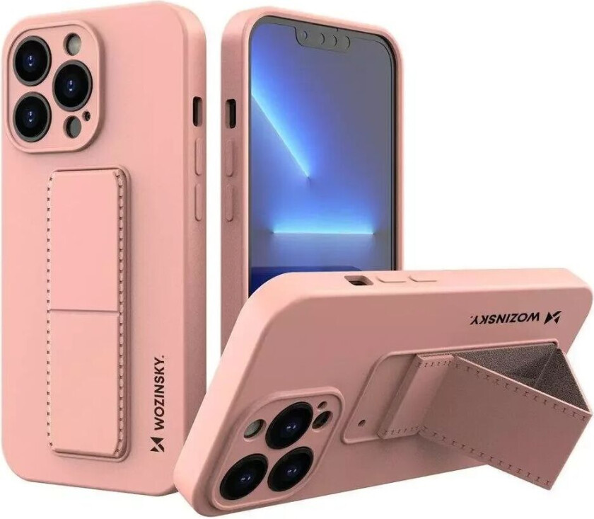 Wozinsky iPhone 13 Pro Wozinsky Silikondeksel m. Kickstand - Rosa
