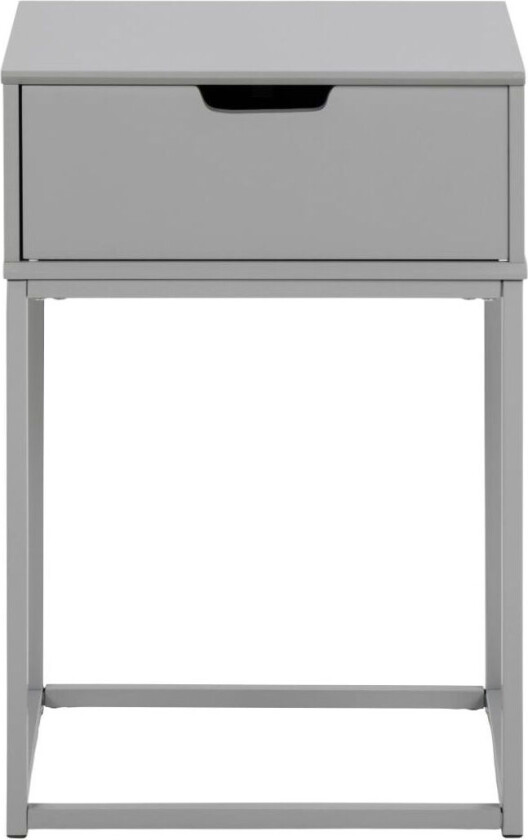 Mitra nattbord med 1 skuff, metalben, grå.