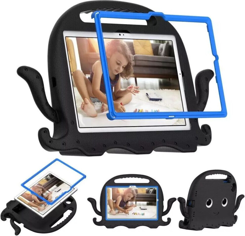 Samsung Galaxy Tab A8 10.5" (2021) Barnedeksel m. Stativ - Octopus - Svart