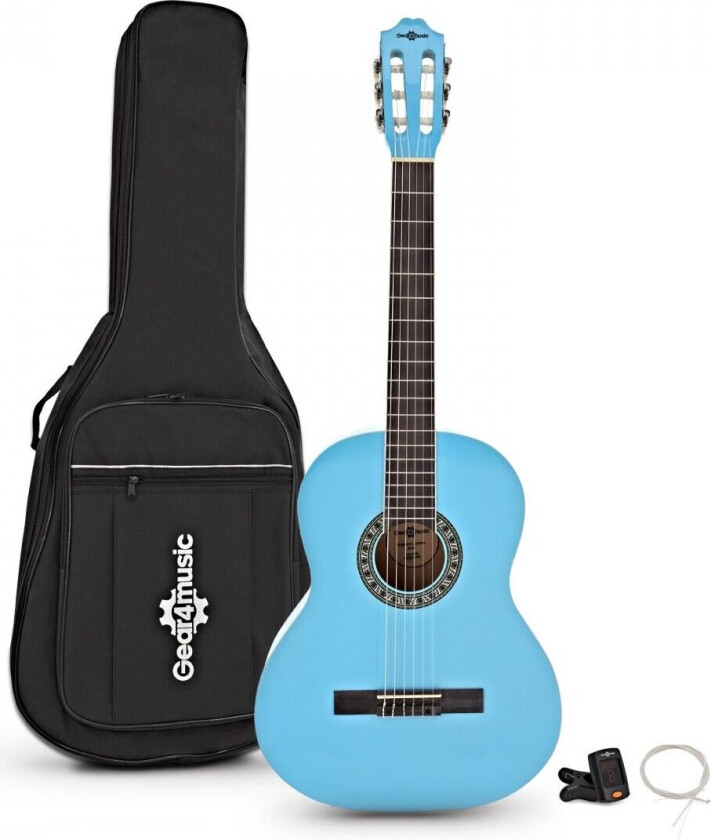 Gear4Music Klassisk Gitarpakke Blå fra Gear4Music