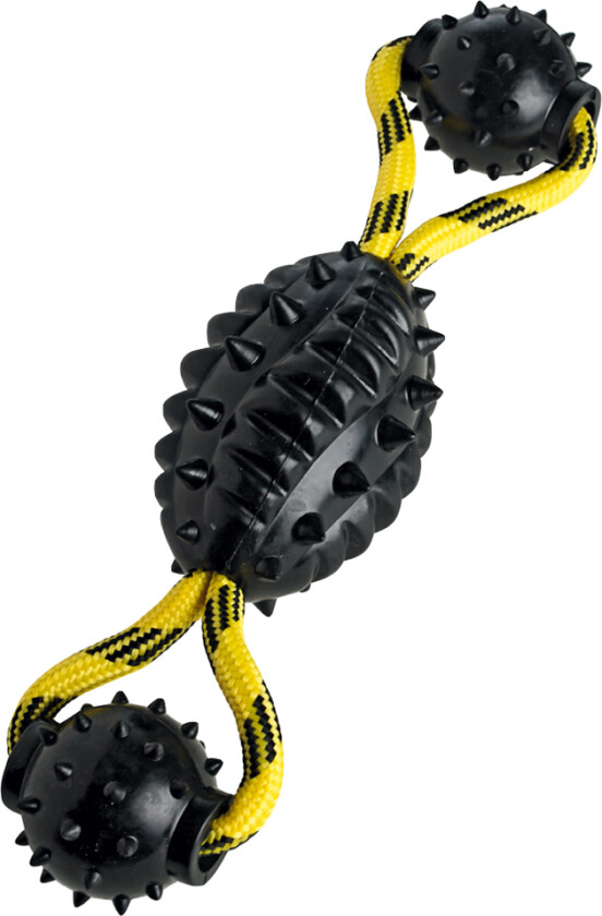 HUNTER Hundeleketøy Spike Ball med tau - L 30 x Ø 7 cm