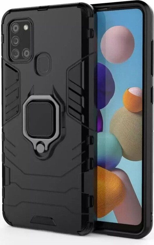 Samsung Galaxy A21s Håndverksdeksel m. Magnetisk Stativ- Svart