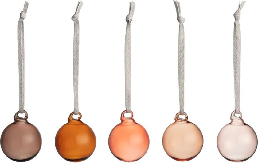 iittala julekule glass 40 mm 5 deler Brun