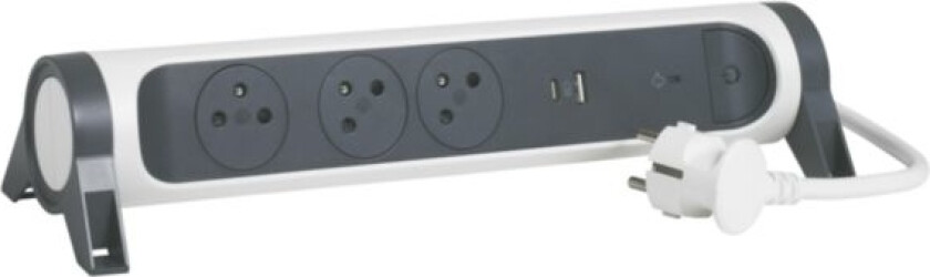Skjøteledning 3X2p + Z + Usb Ac 1,5M-B / G Legrand 049417 Himp