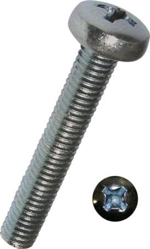 Dresselhaus Maskinskrue M5x6 Mm Din 7985 Panhoved, Elforzinket Phillips Kærv Ph2 - (100 Stk.)