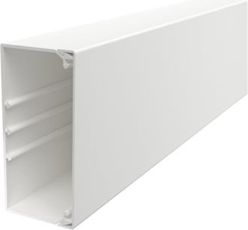 Obo Wdk Kabelkanal Komplet Incl. Kabelholder Og Låg Højde 60 Mm, Bredde 130 Mm, Længde 2000 Mm Perlehvid Ral 9016 Bly-Fri Plast - (2 Meter)