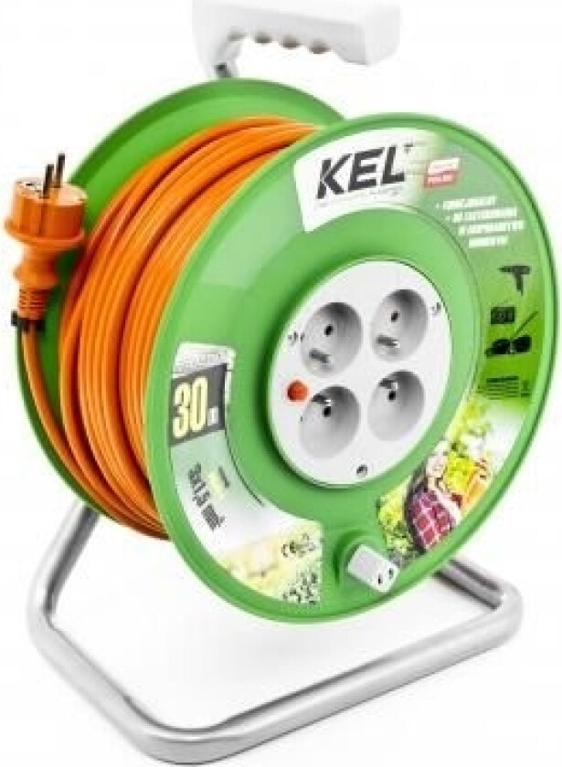 Kel Drum Skjøteledning Standard Line, 4X2p+Z, 16A, 3680W, H05vv-F, 3X1,5 40M, Svart (W-97372)