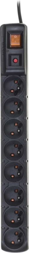 S8 Pro Overspenningsvern 8 Stikkontakter 3 M Svart (W0143)