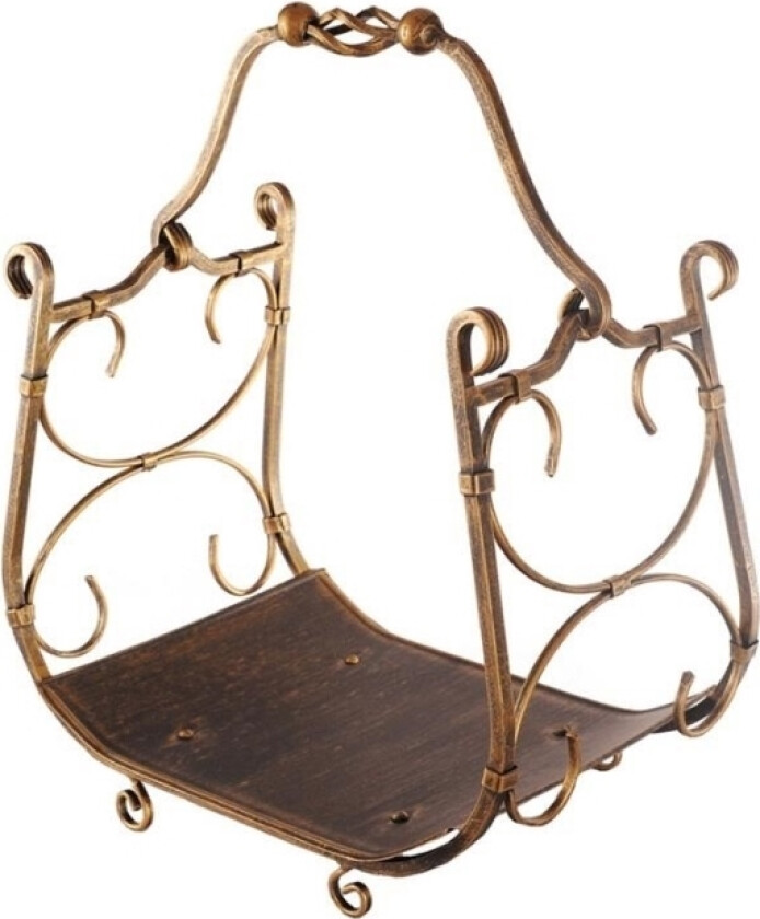 Vedkurv Av Metall Nordflam, Eldet Messing