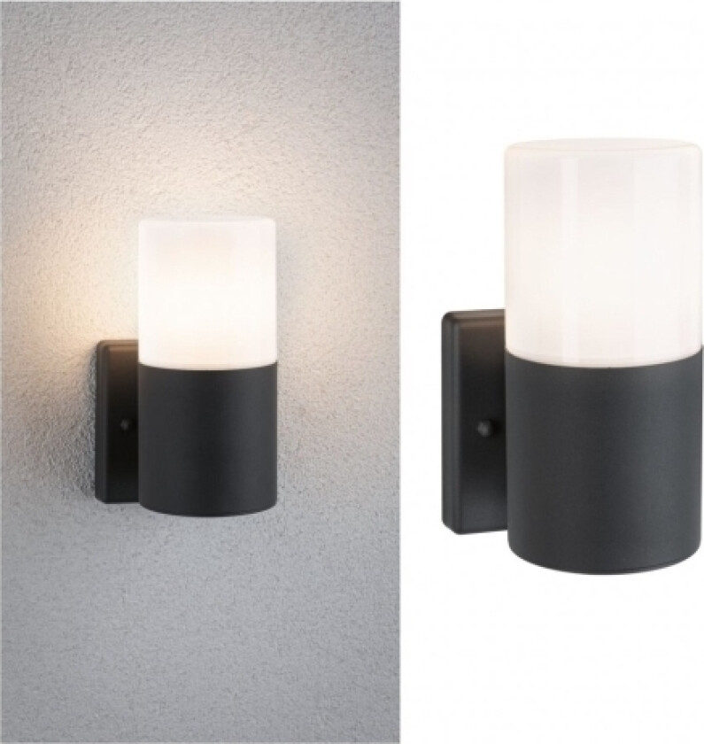 Tubs, Vegglys, Sort, Metall, Plast, Ip44, Fasade, I