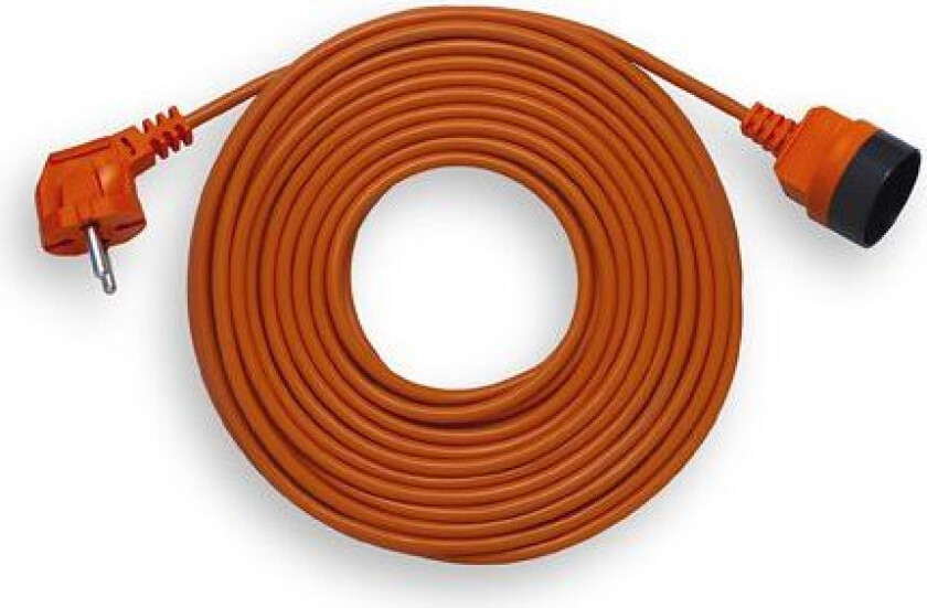 Hage Skjøteledning 1-Kontakt B/U 15M /Omy 2X1/ Oransje Pk-1015