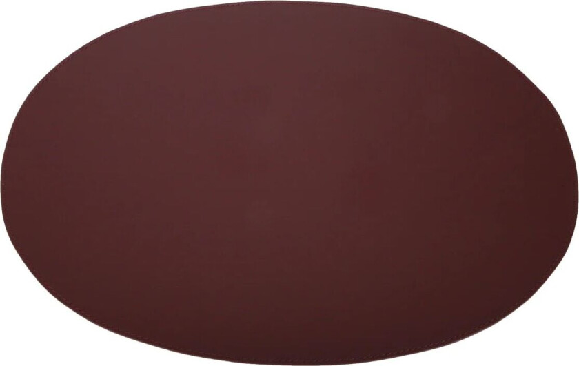 spisebrikke skinn oval bordeaux