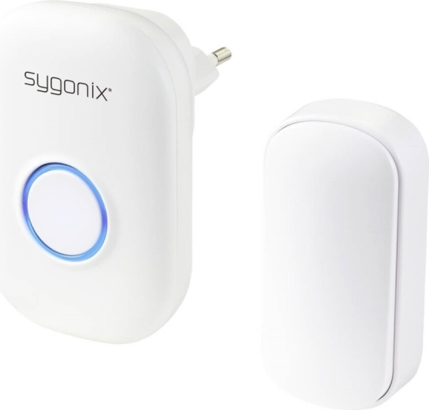 Sygonix Sy-5225388 Trådløs Ringeklokke Komplett Sett, Batterifri, Med Blitslys (Sy-5225388)