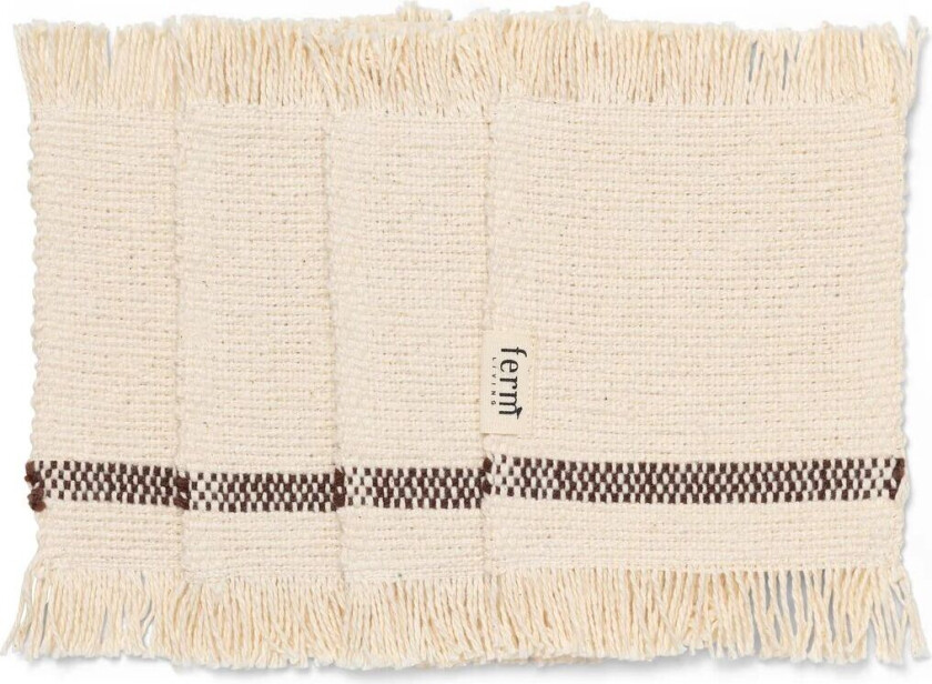 Savor glassunderlag 4-pakning 10 x 14 cm Offwhite/Chocolate